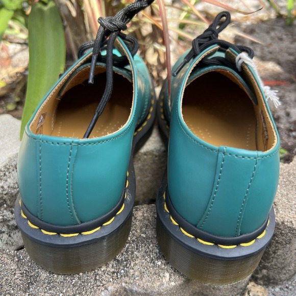 NEW Dr. Martens Khaki Teal Leather Oxford Shoes Women's Size 5 LA004 GT01Y - Picture 4 of 9